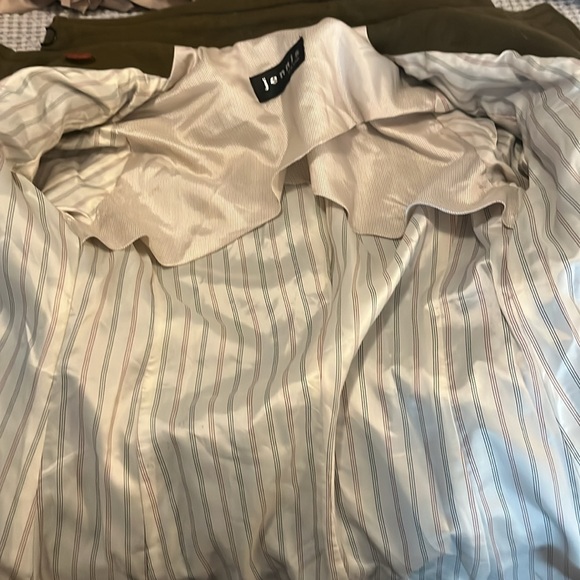 Jenni’s New York Army Military Green Double Breasted Fitted Trench Pea Coat - Picture 11 of 15